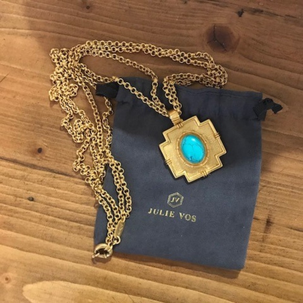 Julie Vos imperial pendant necklace with turquoise